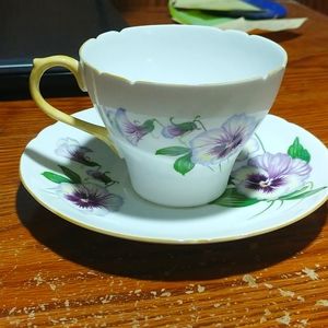 1950's antique pansy Shelley cup and saucer.